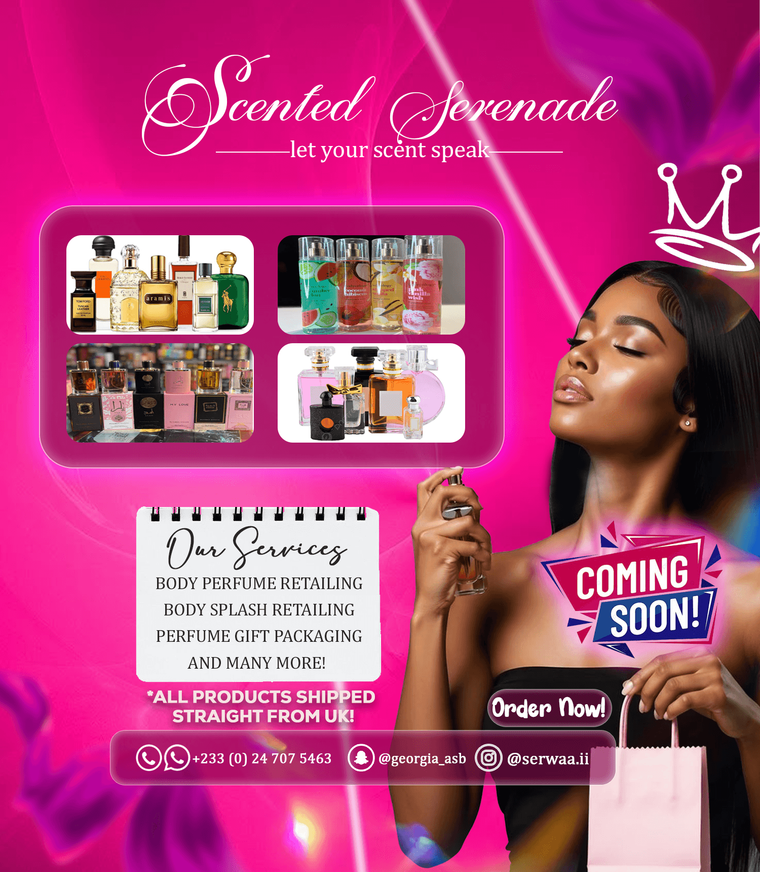 Scented Serenade perfume and body fragrance promotional artwork