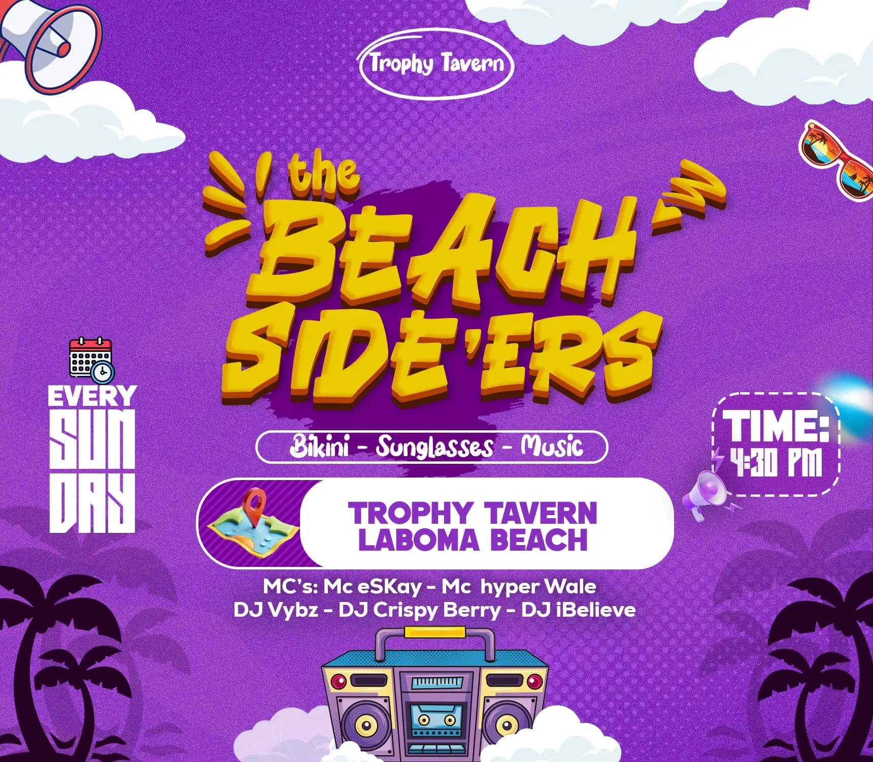 Trophy Tavern Beach event poster